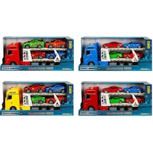 Sunman Oyuncak Maxx Wheels Sesli Ve Işıklı Transporter 2 Katlı 4 Araçlı 44 Cm. 1:24 S02002326