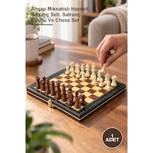 1 Adet Satranç Takımı Ahşap Mıknatıslı Hazneli Satranç Seti, Satranç Oyunu Ve Chess Set