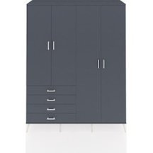 Hyperion Gardrop 6 Raflı 4 Çekmeceli Tek Askılı 176x44x221 Antrasit-antrasit Antrasit