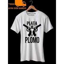 Plata O Plomo Pablo Escobar Baskılı Tshirt Ücretsiz Kargo