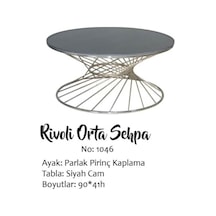 Brc Rivoli Orta Sehpa Model 1046 Düz Siyah Cam Metal Transmisyon