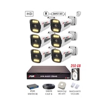 Fury 6 Kameralı Ip Güvenlik Kamerası Seti Sesli 4mp Gece Renkli Su Geçirmez 1506s 250gb