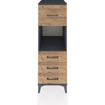 Kronos Dolap Tek Raflı 4 Çekmeceli 44x59x134 Antrasit-çam Antrasit