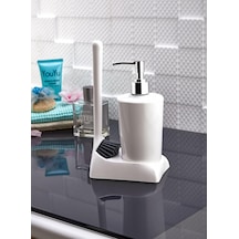Armona Silikon Fırçalı Mutfak Banyo Sıvı Sabunluk Süngerlik Seti 12 Izgara