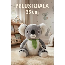 Koala Peluş 35 Cm Sevimli Ve Konforlu Uyku Yastığı Ve Sarılma Arkadaşı Dekoratif Oyuncak Gri