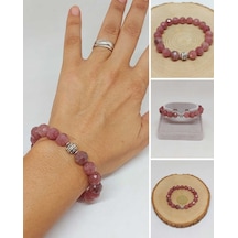 Sirius Serisi Çilek Kuvars Taşı 10mm Unisex Bileklik 52922 Çok Renkli