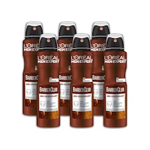 L'oréal Men Expert Barber Club Woody Fresh Erkek Deodorant Sprey, 6 X 150 Ml
