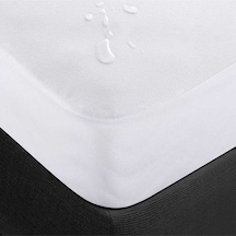 90x190 Sıvı Geçirmez Tek Kişilik Alez Pamuklu Fitted Beyaz