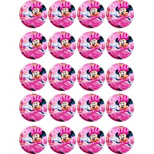 Minnie Mouse Yenilebilir Yuvarlak Kurabiye Resim Baskı