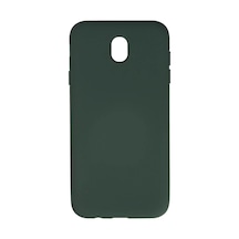 Samsung Galaxy Uyumlu J7 Pro / J730 Kılıf Nano İçi Kadife Silikon - Koyu Yeşil Bz8683140264314