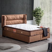 Setaymobilya Baza, Barselona Açık Kahve Baza + Başlık+Real Pedli Yatak
