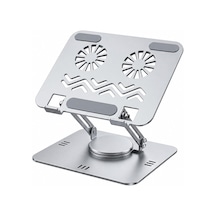 Stant Çelik Standı Ergonomik Bilgisayar Yükseltici Her Açıda Ayarlanabilir Stand Tüm Boyutlarda Notebook Uyumlu Notebook Standı Bilgisayar Stant L-018 - Gri