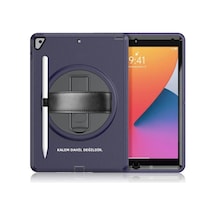 Mey İthalat Apple iPad 10.2 7.nesil Kılıf Hand Strap Tablet Kılıfı - Lacivert