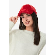 Fulla Moda Tüylü Arkası Ayarlanabilir Kep Şapka Kırmızı 24KAKS3538199069Kırmızı
