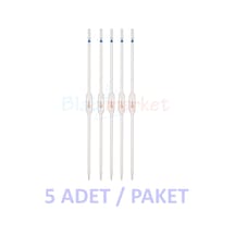 Bullu Pipet Cam 1 Ml - Volumetrik Pipet - 5 Adet Paket