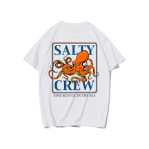 Brz Collectıon Brz Collection Unisex Oversize Octopus T-shirt Beyaz