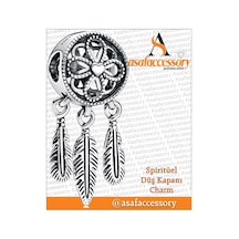 Düş Kapanı Tüy Sallantılı Charm Gümüş Kaplama