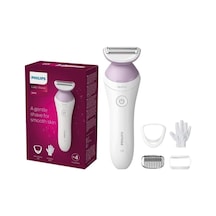 Lady Shaver Series 6000 - 4 Aksesuarlı Akülü Islak Ve Kuru Tıraş Makinesi, Vücut Ovma Eldiveni, Tarak Eki Model