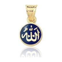 Lilarote Allah Yazılı Mineli Altın Kolye Ucu