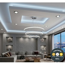 3 Lü Çember Modern Krom Avize Salon & Yemek Masası Sarkıt Aydınlatma