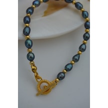 Stoneage Jewellery Siyah Arpa Incili Bileklik Çok Renkli