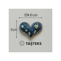 Ütülenebilen Veya Sticker Olarak Kullanılabilen Love Denim Kalp Patch Modeli