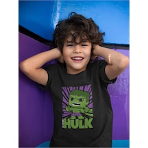 Sevbano The Incredible Hulk Baskılı Unisex Avengers Film Çocuk Tişört 1- Siyah