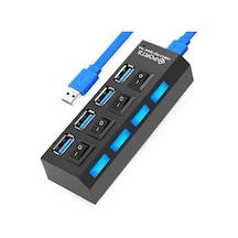 usb 3.0 4 port anahtarlı usb 3.0 çoğaltıcı hub siyah