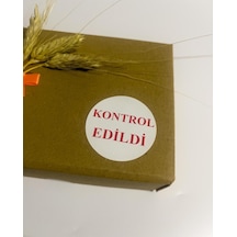 Kontrol Edildi Beyaz Etiket Kırmızı Yazı Yuvarlak Yapışkanlı Etiket 3x3 Cm 150 Adet