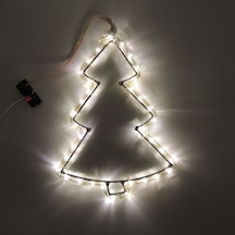 Led Işıklı Çam Ağacı Yılbaşı Süsü 220v Gün Işığı 34 Cm