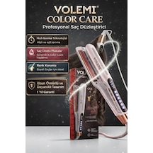 Volemı V-0102 Profesyonel Saç Maşası Color Care, 5x Renk Koruma, Keratin Yağlı Seramik Kaplama Dijital Isı Ayarlı Maşa