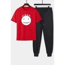 Uyguntarz Unisex Dream Baskılı 2'li Eşofman Takımı Kırmızı