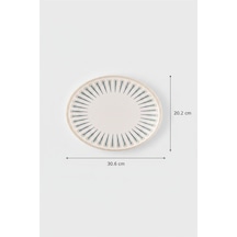 6'lı Ellips Oval Kayık Tabak 31cm Dijital Sierra Rinart Krem
