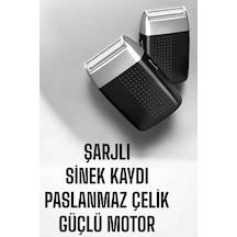 Hnrlıshp Tıraş Makinesi Sinek Kaydı Paslanmaz Çelik Taşınabilir Şarjlı