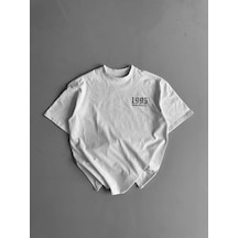 Barlashive Erkek Baskılı T-shirt Kısa Kol Bisiklet Yaka Regular Fit Yazlık Tişört - Beyaz Çok Renkli