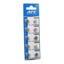 Atc Alkaline Button Battery 1.5v Ag10 10'lu Kart Lr-1130/389/189 Düğme Pil