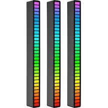 Shineyee 3'lü Rgb Sesli Ritim Lambası - 18 Renk Modu, Akıllı Gürültü Azaltma, 4 Seviye Parlaklık Ve 5 Seviye Hız Ayarı - Siyah Type-c Usb Işık 32 Led