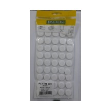 Cateksss Pacific Yuvarlak Yapışkanlı Sandalye Koltuk Mobilya Ayak Keçesi Felt 18 Mm Beyaz - 35 Li Paket