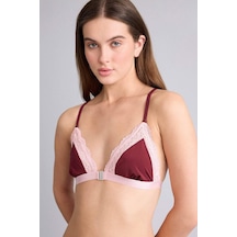 Defacto Dantel Detaylı Saten Kapsız Pedsiz Balensiz Bralet G1139ax26spbr205 Bordo-br205
