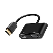 Tr Çoklayıcı Adaptör 2 İn 1 Dp To Vga Hdmı Kasa Bilgisayar Uyumlu Çevirici Adaptör Çok Portlu Çoklayıcı 2in1 D