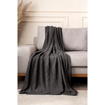 Mendi Gri Akrilik Throw Tv Battaniyesi 130x170 2533 Gri