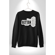 Biraz Alttan Alıver Yazılı Unisex Siyah Sweatshirt Siyah