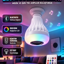 Kablosuz Bluetooth Led Lambalı Hoparlör Dekoratif Akıllı Ampul Tasarımlı
