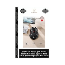 Özel Seri Mouse Çift Modlu Sessiz Kablosuz Oyuncu Fare Tm20 Siyah Bilgisayar Masaüstü