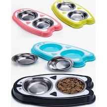 Yavru ve Küçük Irk Köpekler İçin 11 CM İkili Köpek Mama Kabı 2 x 200 ML