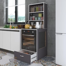 Kenzlife ankastre fırın dolabı gönül gri 165*60*56 mutfak çekmeceli