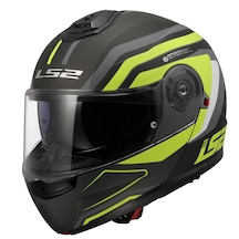 Ls2 Strobe 2 Phantom Çene Açılır Motosiklet Kaskı Gri - Neon Sarı