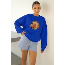 Benroma 3 İplik Penye Unisex San Francısco Baskılı Sweat Saks Mavisi