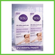Bezos Sesu Soft Sir Ağda Bantları 32 Adet Vegan Formula Tüm Vücut Ve Yüz İçin Soğuk Ağda Bandı 2'li Paket Dmc
