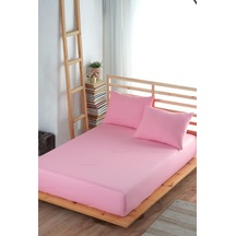 Lastikli Çarşaf Takımı%100 Pamuk Yastık Kılıflı Pudra, 160 X 200 Çok Renkli